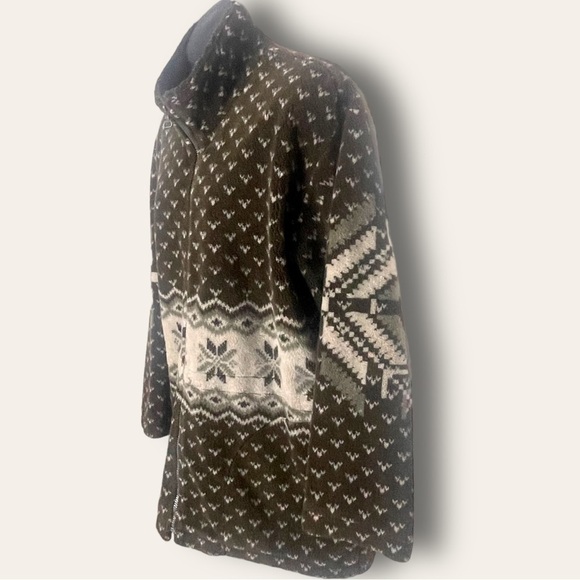 MUSKOKA Lakes Plush Zip Front Jacket Size Medium Green - Picture 6 of 16